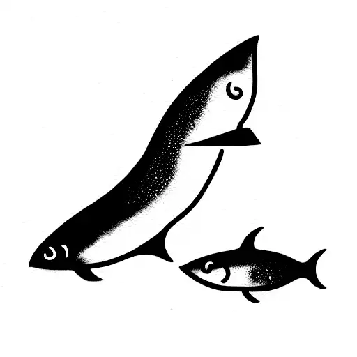 a fineline tattoo of a sardine tattoo design idea