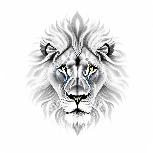lion reflected in water tattoo design idea