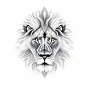 lion reflected in water tattoo design idea