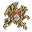 US half dollar eagle crest coming out of a lion mouth chest piece tattoo design idea