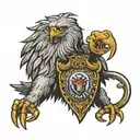 US half dollar eagle crest coming out of a lion mouth chest piece tattoo design idea