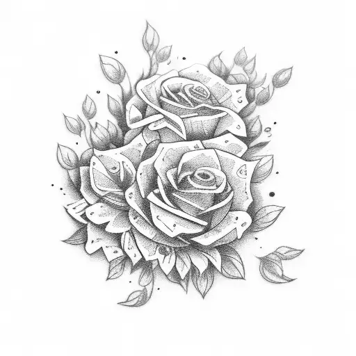 steam train with flowers  tattoo design idea