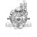 train  tattoo design idea