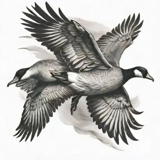 wild geese flying tattoo design idea
