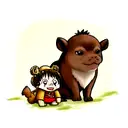 capibara with Luffy strawhat tattoo design idea