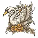 Swan tattoo design idea