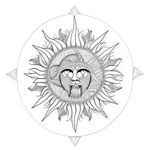 sun and Prowess; Warmth; Honor; Strength tattoo design idea