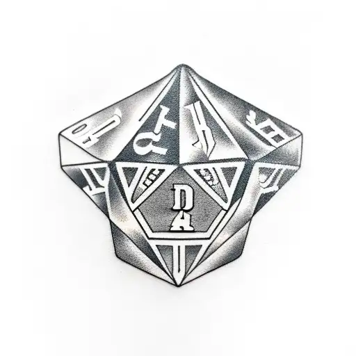 d20 with board game token tattoo design idea