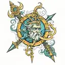 Neptune an trident tattoo design idea