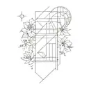 patchwork sleeve tattoo design idea