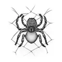 spider with spider web heart form tattoo design idea