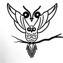 small owl with open wings for men on the tricep area. tattoo design idea