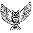 small owl with open wings for men on the tricep area. tattoo design idea