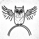 small owl with open wings for men on the tricep area. tattoo design idea