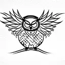 small owl with open wings for men on the tricep area. tattoo design idea