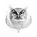 small owl with open wings for men on the tricep area. tattoo design idea