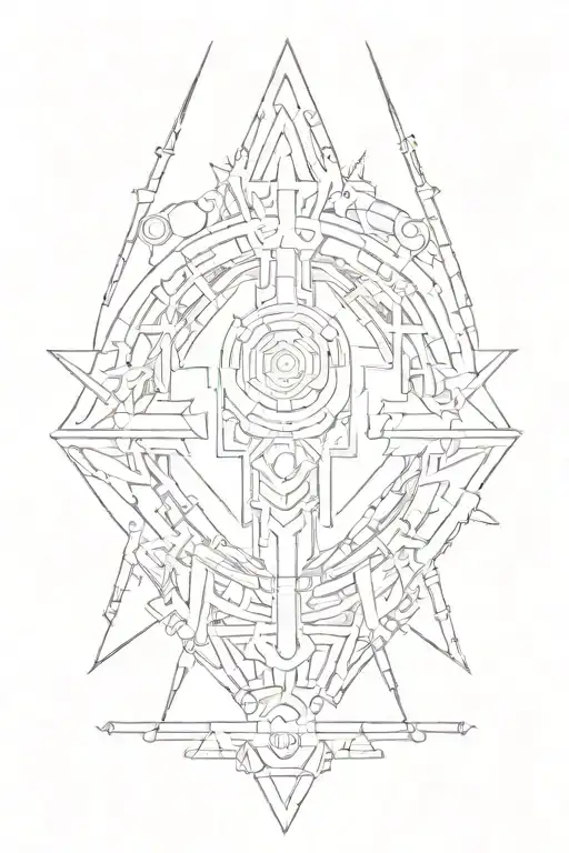 cyber sigilism tattoo design idea