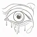 dead crying eye tattoo design idea