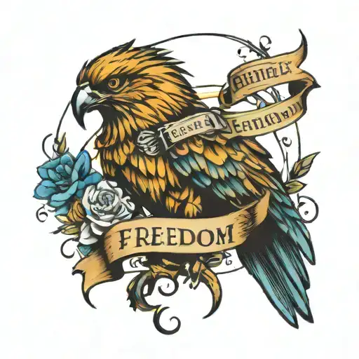 quote, freedom is approaching us tattoo design idea