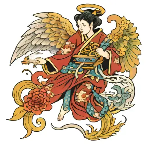 Angel tattoo design idea