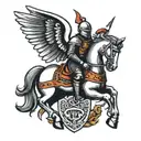 knight with wings tattoo design idea