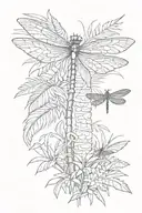 Palm tree and dragonfly  tattoo design idea