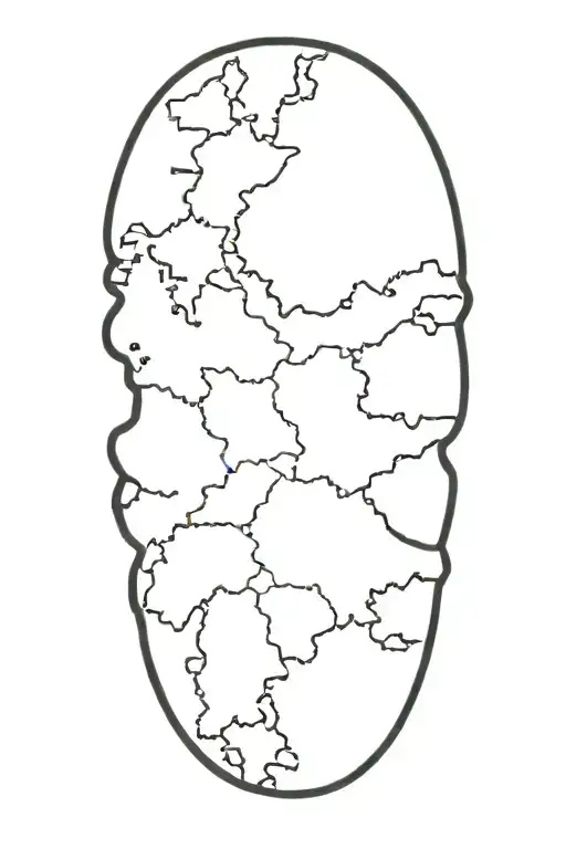 Germany map, USA flag intertwined within tattoo design idea