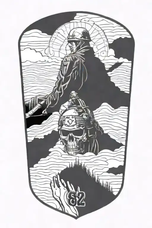 U.S. army veteran saluting with 82 airborne logo incorporated tattoo design idea