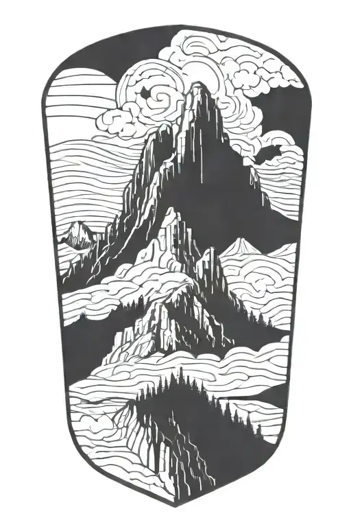 American landmark merged with elements tattoo design idea