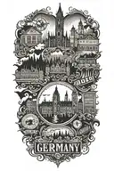 Germany travel memory tattoo design idea