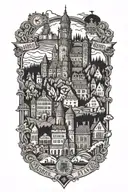 Germany travel memory tattoo design idea