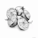 vertical height etching style lemons on vines tattoo design idea