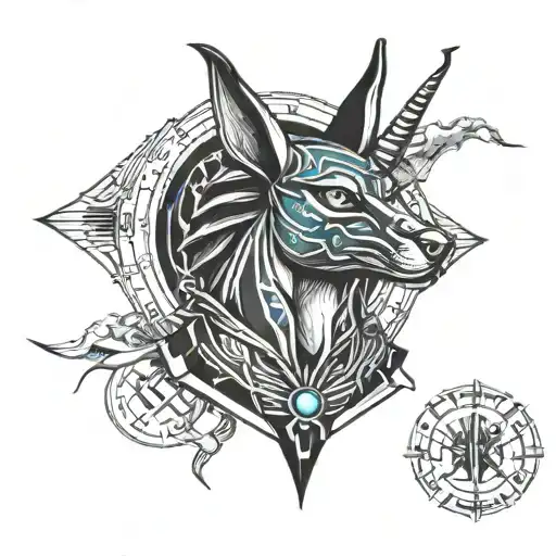 anubis god tattoo design idea