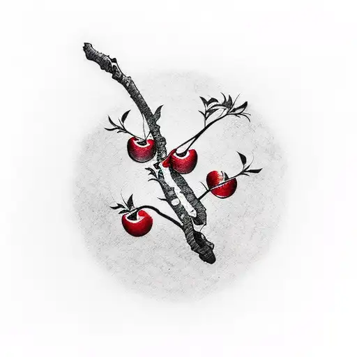 Katana cherry tree tattoo design idea