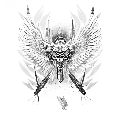 jin jang as a wings tattoo design idea