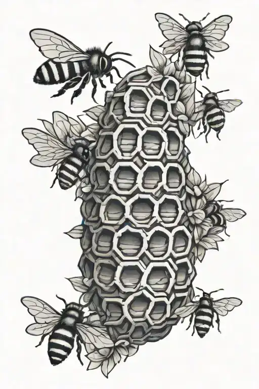 bee hive tattoo design idea