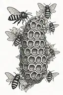 bee hive tattoo design idea