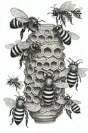 bee hive tattoo design idea