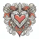 heart with heartbeat and cross tattoo design idea