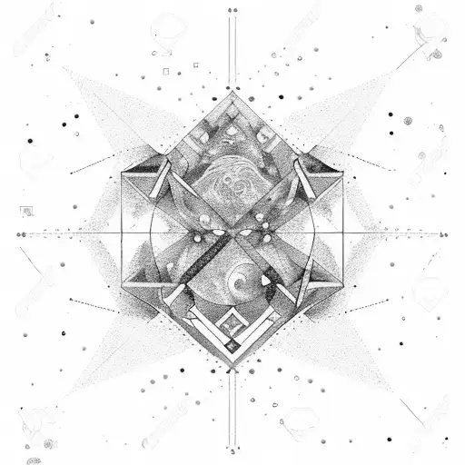 virgo  and aquarius constellations tattoo design idea