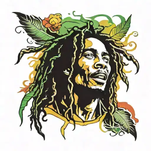 bob marley inspired without tattoo design idea