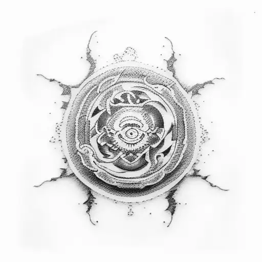 Yin and Yang one piece luffy tattoo design idea