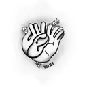 several animal paws (including chicken, pig, cow, dog,cat) along with human hands tattoo design idea