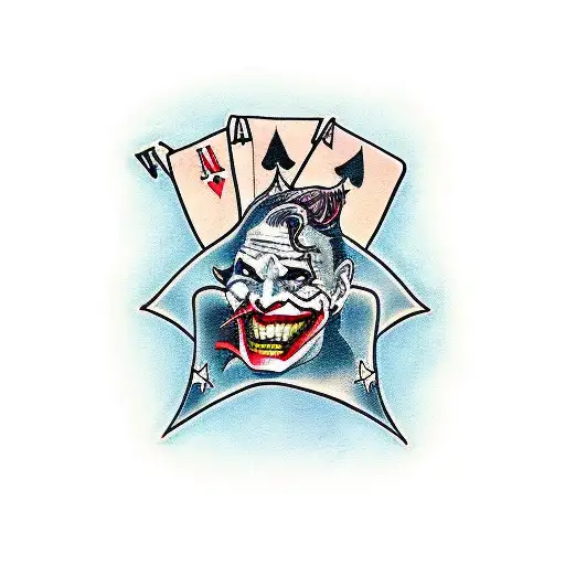joker card tattoo design idea