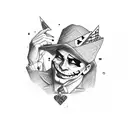 card joker tattoo design idea