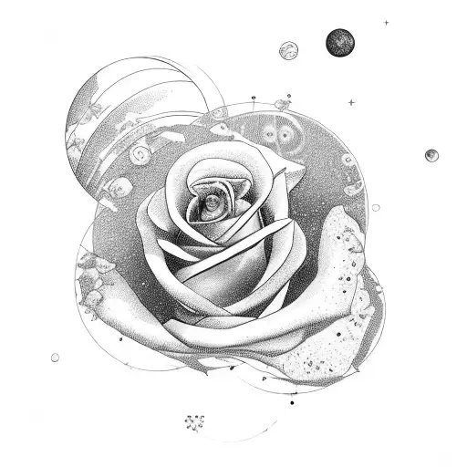 planet venus with roses sleeve design tattoo design idea