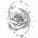 planet venus with roses tattoo design idea