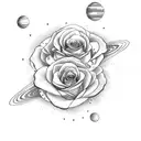 planet venus with roses tattoo design idea