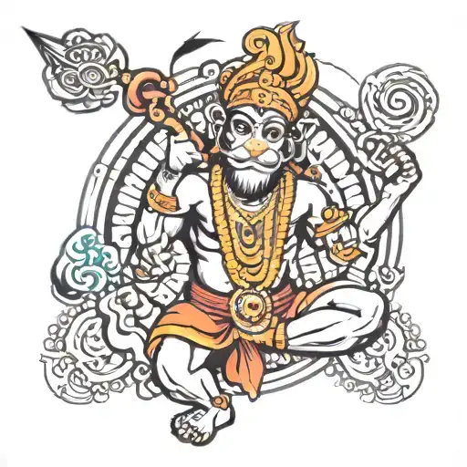 Hanuman Ji small tattoo design idea