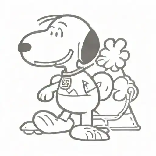 snoopy with the Las Vegas Sign tattoo design idea
